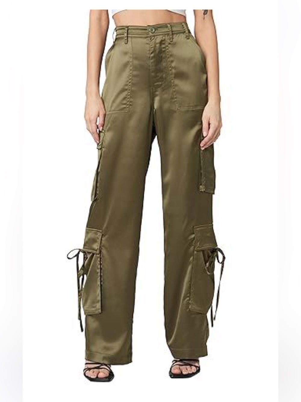 [blanknyc] Franklin Satin Cargo Pants